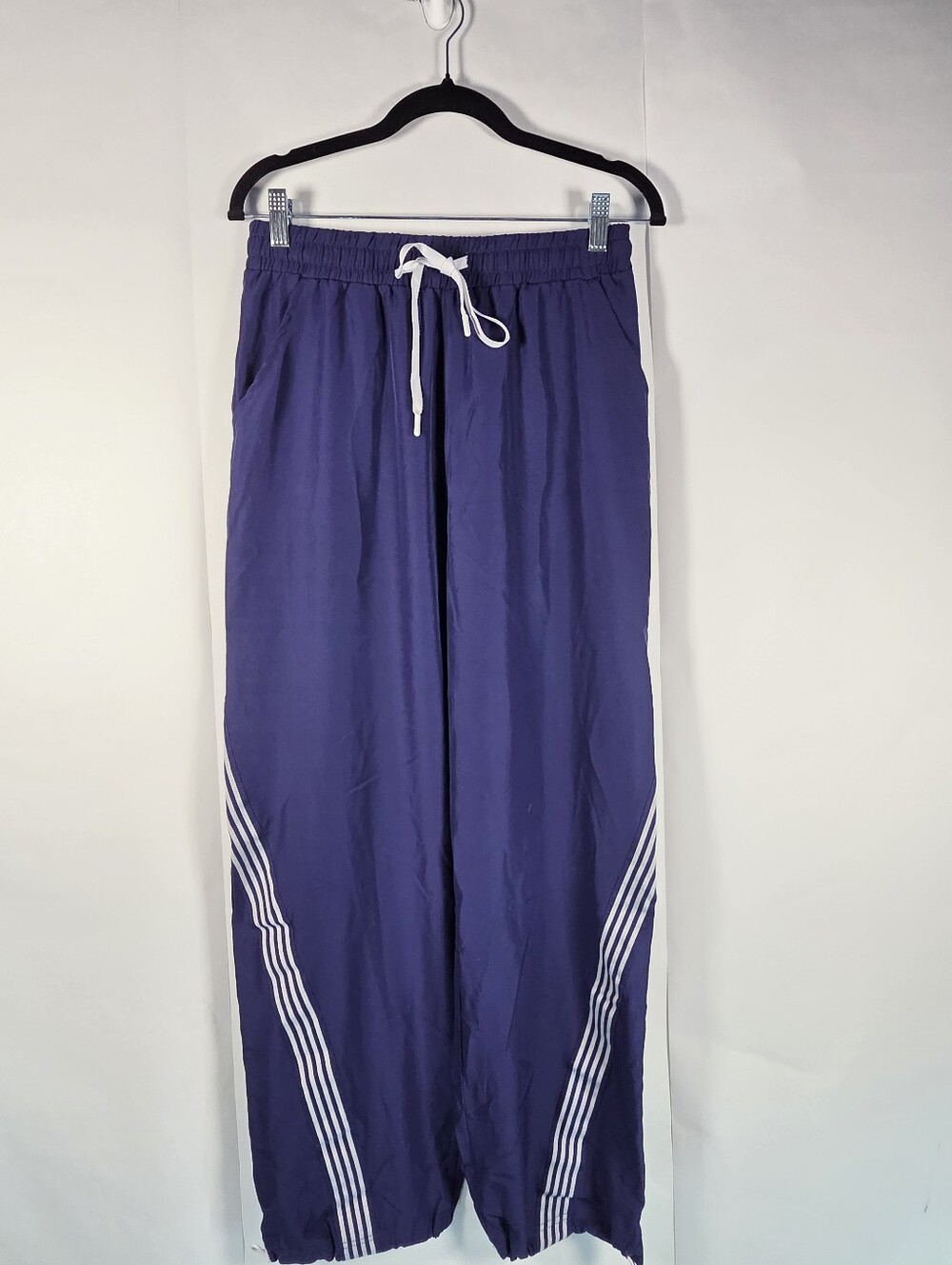 Women’s Navy Blue Track Pants with White Side Stripes